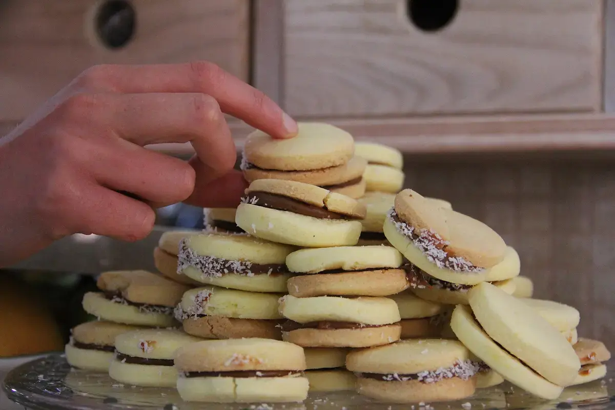 Alfajores de maicena con coco